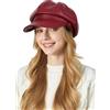 FEOYA Berretto da donna in pelle PU Newsboy Caps Fiddler Cap 8 pannelli cappelli ottagonali visiera pittore Gatsby Cabbie primavera autunno inverno