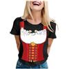 Generic Maglietta Cotone Donna Manica Corta T-Shirt Donna Cotone Maglietta Bianca Casual a Maniche Corte con Stampa Girocollo Divertente alla da Shirt Tradizionale