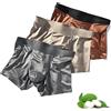 Fumxincg Elegant Silk - Boxer da uomo in seta di ghiaccio, tessuto traspirante e rinfrescante, anti-umidità e antimicrobico, biancheria intima confortevole senza cuciture, Bluegreybrown, XL