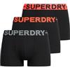 Superdry Boxer da uomo, confezione da 3 pezzi, Nero/arancione, L
