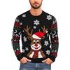 Marvmys Maglione Natalizio Uomo Divertente Maniche Lunghe Pullover