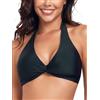 Ocean Blues Top bikini da donna con fascia sul collo e torsione frontale, costume da bagno regolabile con cuscinetti rimovibili