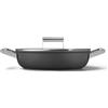 SMEG Deutschland GmbH Padella per saltare nera opaca da 28 cm + coperchio Smeg DPF2812BLM