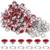 QUARKZMAN 100pz Kit Occhielli in Metallo 1/4 (6mm) ID Occhiello per Teloni Piccolo Rondelle Autoportante con Foro Rondelle per Scarpe Cuoio Perline Nuclei Tela Etichette, Rosso