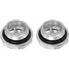 QUARKZMAN 2Pz Vetro Spia Olio Compressore Aria 24 x 1.5mm Filettatura Maschio Indicatore Plastica Livello Vista Liquido Alluminio Testa Esagonale Finestra con O-Ring Raccordi, Argento