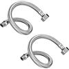 Mirrwin 2 Tubi Flessibili in Acciaio Inox 304 3/8 20 cm - Tubo Corazzato con Raccordo Filettato G3/8, Alta Pressione 10 Bar, Anti-Corrosione - Per Rubinetto, Scaldabagno, Cucina e Bagno
