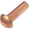 AERZETIX - Set di 20 rivetti in rame Ø4x12mm con testa semitondo - rivetto a testa bombata - rivetto pieno/rivetto a pressione - DIN 660 - C48032