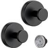 JS Ganci Ventosa Nero Opaco Inox, Senza Forare, Bagno e Cucina/Gancio da Parete Riutilizzabile, Impermeabile e Antiruggine, Supporto 5kg per Asciugamani, Cappotti e Accessori Casa