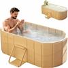 Gelory Vasca da bagno pieghevole per adulti, 2 in 1, bagno di ghiaccio e acqua calda, portatile, autoportante con coperchio, ideale per casa, esterni e interni, senza montaggio, extra grande (150 x 56