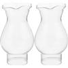 Amosfun Paralume in Vetro Cilindrico 2 Pezzi per Lampada a Olio Vintage 28 Fori 3cm Lampada Cherosene per Decorazione Casa e Uso Esterno