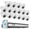 ZOSI 1080P 16CH Kit Telecamere di Sorveglianza H.265+ Registratore DVR Sistema con 4TB HDD, 16 Telecamere CCTV per Esterno/Interno con Cavo BNC, Visione Notturna, Rilevamento AI di Persona/Veicolo