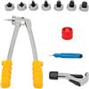 JDBDU Set manuale per tubi (10 - 28 mm), 7 pezzi, con valigia, per tubi in rame, ottone e alluminio, leva per tubi di espansione, per aria condizionata e sanitaria