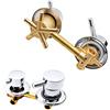 ZAKSEM 2/3/4/5 Vie Rubinetti Per Doccia In Ottone,Miscelatore Valvola Cabina Doccia,Miscelatore Valvola Con Elemento Filtrante In Ceramica,Interasse 10/12,5/14,5Cm,G1/2 Intubation 5way-10cm