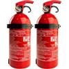 notlok Safety Work 2x Estintore a Polvere 1kg ABC + E <1000V, Supporto