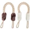 SAVOSWEET 2 Pezzi Corda Fermaporta Di Sicurezza 60cm/11.6in Morbido In Cotone Per Maniglia Porta Con Nodo - Proteggi Animali Domestici e Bambini