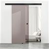 Aqua Roy The Shower BOSS Black Porta Scorrevole in vetro 90x215 cm (60/80/90 cm) 8 mm, vetro Bronzo, kit hardware complete nero opaco (90x215 cm)