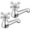 Wasserrhythm Coppia di rubinetti per lavabo, rubinetti per lavabo da bagno, in ottone cromato, stile vittoriano, tradizionale