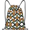 Kfjghhl Estate Ananas Coulisse Zaino Borsa Sport Sackpack Bulk Cinch Gym Bag Donne Uomini Bambini Sport All'aperto, Nero , S, Vacanze