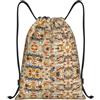 Kfjghhl Starfish Seashell Sandy Beach Theme Drawstring Zaino Bag Sport Sackpack Bulk Cinch Gym Bag Donne Uomini Bambini Sport All'aperto, Nero , S, Vacanze