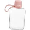SOLUSTRE Bottiglia Piatta Portatile Leggera di Perdite in Plastica Rosa da 240ml per Escursioni e Uso Quotidiano in Borsa o Zaino Riutilizzabile