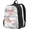 Unkhtt Zaino da viaggio unisex con stampa in marmo bianco e oro rosa, grande capacità, per adulti, escursionismo, campeggio, pendolarismo