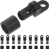 CORHAD 10 Pezzi Ganci in Plastica per Corda Elastica | Fissaggio per Corde Elastiche e Bungee Cord, Foro 0, 5cm, Nero, Resistenti All'acqua