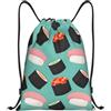 Kfjghhl Sushi Food Pattern1 Zaino con coulisse Borsa Sport Sackpack Bulk Cinch Gym Bag Donne Uomini Bambini Sport All'aperto, Nero , S, Vacanze