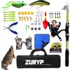 Generisch Kit di canna da pesca, telescopica, canna da pesca, telescopica | Set di canna da traino con mulinello, robusto kit di attrezzatura pieghevole per principianti e amanti del pesce