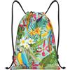 Kfjghhl Piante tropicali E Pappagalli Coulisse Zaino Borsa Sport Sackpack Bulk Cinch Gym Bag Donne Uomini Bambini Sport All'aperto, Nero , S, Vacanze