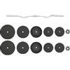 KFPOERTFGD Set di manubri lunghi da 60 kg con barra curl da 120 cm, set di manubri per allenamento della forza, allenamento dei bicipiti, costruzione muscolare, dischi in plastica da 25 mm