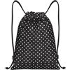 Kfjghhl Zaino con coulisse con motivo a pois bianchi Borsa sportiva Bulk Cinch Gym Bag Donne Uomini Bambini Sport All'aperto, Nero , S, Vacanze