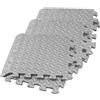 Uonlytech 6 Pezzi Tappetino Fitness Eva a Incastro Motivo Foglia, 30x30 Cm, Grigio, Ammortizzato, per Palestra e Yoga Room, Allevia Pressione e Affaticamento