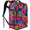 GuoChe Zaino impermeabile, capacità 20 l | con multi tasche per lo shopping neon tropicale ibisco foglia di palma modello senza cuciture luminoso estate hawaiana design