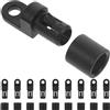 OUNONA 10 Pezzi Gancio Elastico per Corda, Terminale 10b in Plastica Nera | Ganci in Plastica, Accessori Kayak Gonfiabile, Foro 0, 5cm, per Cordame e Cavi, Resistente All'acqua e Corrosione