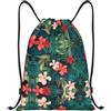 Kfjghhl Estate Hawaiian Coulisse Zaino Borsa Sport Sackpack Bulk Cinch Gym Bag Donne Uomini Bambini Sport All'aperto, Nero , S, Vacanze