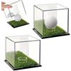 Generisch Espositore trasparente per palline da golf, 6 livelli, 30 palline | Supporto singolo trasparente, base in legno, tappetino per erba, contenitore trasparente, cubo antipolvere