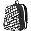 Unkhtt Nero Bianco Polka Dots Stampa Grande Capacità Zaino Adulto Unisex Borsa Da Viaggio Zaino Daypack Escursionismo Campeggio Pendolarismo