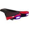 Abaodam Sella per Bici con Luce, Pu Traspirante, Ammortizzata, Nera | Installazione Semplice, Seduta Confortevole, per Bici da Montagna e Uso All'aperto, Rosso