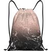 Kfjghhl Marmo Colore Oro Rosa Coulisse Zaino Borsa Sport Sackpack Bulk Cinch Gym Bag Donne Uomini Bambini Sport All'aperto, Nero , S, Vacanze