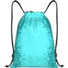 Kfjghhl Zaino con coulisse blu foglia di tè borsa sportiva Bulk Cinch borsa da palestra donna uomo bambini sport all'aperto, Nero , S, Vacanze
