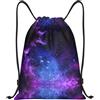 Kfjghhl Universo Galaxy Star Space Zaino con coulisse Borsa Sport Sackpack Bulk Cinch Gym Bag Donne Uomini Bambini Sport All'aperto, Nero , S, Vacanze