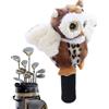 Generisch Coprimazza in peluche per mazze da golf, divertente gufo da 12,7 cm | Accessorio originale per uomini, protezione in legno morbido lavorato a maglia, custodia per racchetta con animali