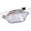 TEHAUX Marsupio in PVC Bianco con Cerniera, Regolabile | Uso per Bici e Corsa, senza Mani, Chiusura a Zip, Design Leggero e Pratico