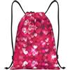 Kfjghhl San Valentino Love Heart Coulisse Zaino Borsa Sport Sackpack Bulk Cinch Gym Bag Donne Uomini Bambini Sport All'aria Aperta, Nero , S, Vacanze