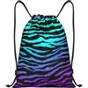 Kfjghhl Zaino con coulisse a righe zebrate viola blu verde mimetico borsa sportiva borsa da palestra borsa da palestra donna uomo bambini sport all'aperto, Nero , M, Vacanze