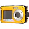 Joyzan Fotocamera Digitale Subacquea, Videoregistratore 48Mp 2.7K con Doppio Schermo Profondità 10Ft Resistente All'Acqua Capacità della Batteria 650Mah per Bambini Adolescenti (Giallo)
