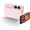 Denash Fotocamera Digitale 4K Fotocamera HD da 64 MP per Vlogging con Touch Screen da 2,8 Pollici AF Messa a Fuoco Automatica Copertura Scorrevole per Fotografia Selfie Intrattenimento (Rosea)