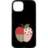 Teacher Apple Classroom Custodia per iPhone 15 Plus Classe insegnante a pois a quadretti di mela per il ritorno a scuola