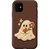 Cute Ghost Halloween Custodia per iPhone 11 Carino fantasma zucca fiore Halloween autunno