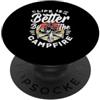 Funny Camping Outdoors & RV Life Apparel La vita è migliore dal fuoco al tramonto Vintage PopSockets PopGrip Adesivo